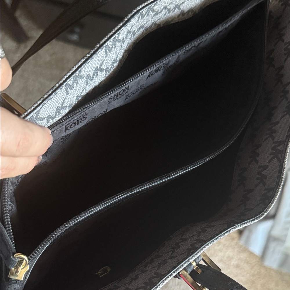 Michael Kors Black and Gray Logo Tote - Picture 6 of 9